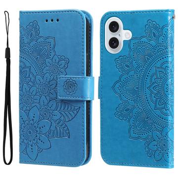 iPhone 17 Mandala Series Lompakkokotelo - Sininen
