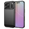 iPhone 17 Pro Harjattu TPU Suojakuori - Hiilikuitu - Musta