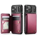 iPhone 17 Pro Caseme C22 Kotelo RFID-korttilompakko - punainen