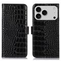 iPhone 17 Pro Crocodile Lompakkomallinen Nahkakotelo kanssa RFID