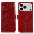 iPhone 17 Pro Crocodile Lompakkomallinen Nahkakotelo kanssa RFID