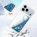 iPhone 17 Pro Glitter Quicksand TPU-kotelo - Siniset sydämet