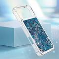 iPhone 17 Pro Glitter Quicksand TPU-kotelo - Siniset sydämet