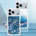 iPhone 17 Pro Glitter Quicksand TPU-kotelo - Siniset sydämet