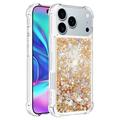 iPhone 17 Pro Glitter Quicksand TPU-kotelo - kultaiset sydämet