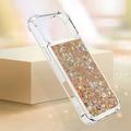 iPhone 17 Pro Glitter Quicksand TPU-kotelo - kultaiset sydämet