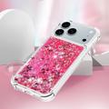 iPhone 17 Pro Glitter Quicksand TPU-kotelo - vaaleanpunaiset sydämet