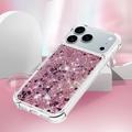 iPhone 17 Pro Glitter Quicksand TPU kotelo - Ruusukultaiset sydämet