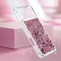 iPhone 17 Pro Glitter Quicksand TPU kotelo - Ruusukultaiset sydämet