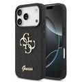 iPhone 17 Pro Guess Fixed Glitter 4G Metal Logo Kotelo - Musta