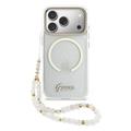iPhone 17 Pro Guess IML Glitter Script Hihnakotelo - MagSafe-yhteensopiva - läpinäkyvä