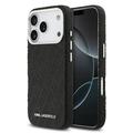 iPhone 17 Pro Karl Lagerfeld Grained Repeated Logo MagSafe Kotelo - Musta