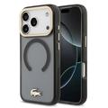 iPhone 17 Pro Lacoste Frosted Finish Gold Logo Hybridikotelo - MagSafe-yhteensopiva - Musta