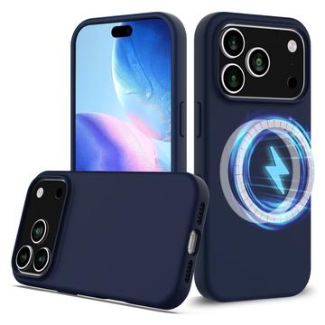 iPhone 17 Pro Nestemäinen Silikoni Suojakuori - MagSafe-yhteensopiva - Tummansininen