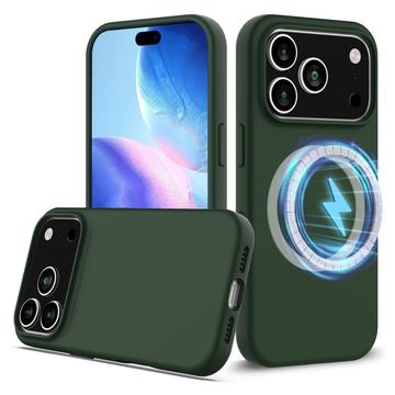 iPhone 17 Pro Nestemäinen Silikoni Suojakuori - MagSafe-yhteensopiva - Tummanvihreä