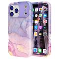 iPhone 17 Pro Ylellinen marmorinen hybridikotelo - sininen / vaaleanpunainen