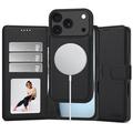 iPhone 17 Pro Max/18 Pro Max Tech-Protect 2-in-1 lompakkokotelo - Magsafe-yhteensopiva - Musta
