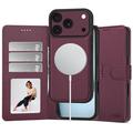 iPhone 17 Pro Max/18 Pro Max Tech-Protect 2-in-1 lompakkokotelo - Magsafe-yhteensopiva - Burgundy Punainen