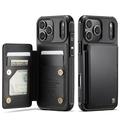 iPhone 17 Pro Max Caseme C22 Kotelo RFID-korttilompakko - Musta