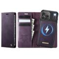 iPhone 17 Pro Max Caseme C49 2-in-1 irrotettava lompakkokotelo - MagSafe yhteensopiva, RFID - Violetti