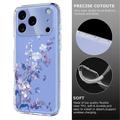 iPhone 17 Pro Max Kukkakuvio TPU-kotelo - violetti