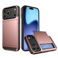 iPhone 17 Pro Max Hybridikotelo Liukuvalla Korttipaikalla - Ruusukulta