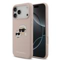 iPhone 17 Pro Max Karl Lagerfeld Double Heads MagSafe Nestemäinen silikonikotelo - vaaleanpunainen