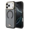 iPhone 17 Pro Max Lacoste Frosted Finish Gold Logo Hybridikotelo - MagSafe-yhteensopiva - Musta