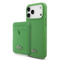 iPhone 17 Pro Max Lacoste Iconic Petit Pique MagSafe kotelo & magneettinen kortinhaltija - vihreä