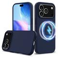 iPhone 17 Pro Max Nestemäinen Silikoni Suojakuori - MagSafe-yhteensopiva - Tummansininen