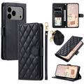 iPhone 17 Pro Max Luxury tikattu lompakkokotelo
