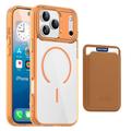 iPhone 17 Pro Max MagSafe-kotelo, jossa on korttipidike - oranssi / läpinäkyvä