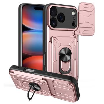 iPhone 17 Pro Max Pyörivä Rengashybridikotelo Kamerasuojalla - Ruusukulta