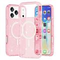 iPhone 17 Pro Max Stylish Glitter Series Hybridikotelo - MagSafe-yhteensopiva - Pinkki