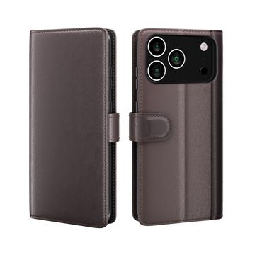 iPhone 17 Pro Max Nahkainen Lompakkokotelo Jalustalla - Ruskea