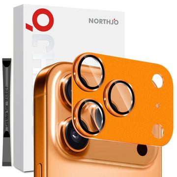 iPhone 17 Pro Northjo Täydellinen suojaus Matta metalli ja karkaistu lasi kameran objektiivin suojus - Oranssi