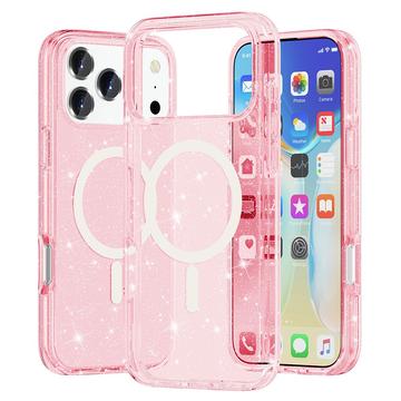 iPhone 17 Pro Stylish Glitter Series Hybridikotelo - MagSafe-yhteensopiva - Pinkki
