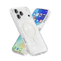 iPhone 17 Pro Stylish Glitter Series Hybridikotelo - MagSafe-yhteensopiva - Valkoinen