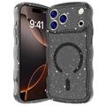 iPhone 17 Pro Wave-Edge Laser Glitter MagSafe kotelo - Läpikuultava musta