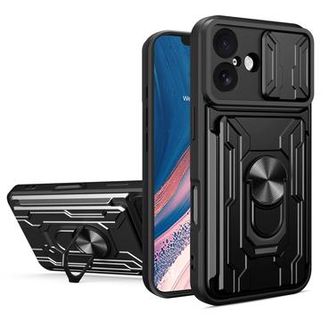 iPhone 17 Pyörivä Rengashybridikotelo Kamerasuojalla - Musta