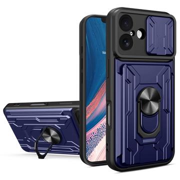iPhone 17 Pyörivä Rengashybridikotelo Kamerasuojalla - Sininen