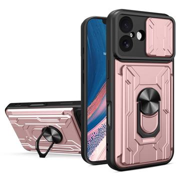 iPhone 17 Pyörivä Rengashybridikotelo Kamerasuojalla - Ruusukulta