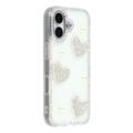iPhone 17 Säihkyvää rakkautta ja helmiä Hybridikotelo - Valkoinen