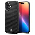 iPhone 17 Spigen Enzo Aramid T Mag kotelo - MagSafe-yhteensopiva - Musta / Hopea