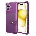iPhone 17 TPU-kotelo Korttikotelolla - Violetti