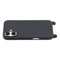 iPhone 17 TPU-Kotelo Rannehihnalla - Musta