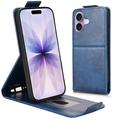 iPhone 17 Pystysuuntainen läppäkotelo jalustalla - tummansininen