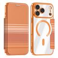 iPhone 18 Pro Max Tyylikäs magneettinen läppäkotelo RFID-korttipaikoilla - oranssi