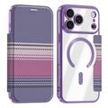 iPhone 18 Pro Tyylikäs magneettinen läppäkotelo RFID-korttipaikoilla - violetti