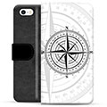 iPhone 5/5S/SE Premium Lompakkokotelo - Kompassi